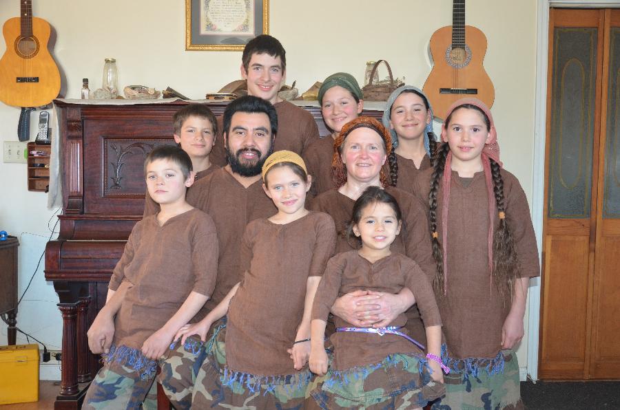 Emily, Tunics for the whole family!  These are made from potting soil with blue fringes at the bottom.  The...