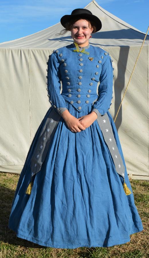 Amanda, This is an historically accurate 1860s dress I have hand-made. It is entirely 100% linen, even down...