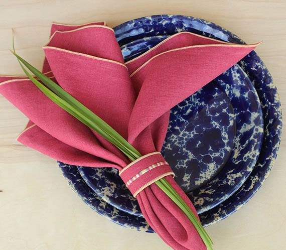 Karen, Gorgeous linen 20 Dinner Napkin and Co-ordinating Linen Napkin Ring with Embroidered Detail. Chosen...