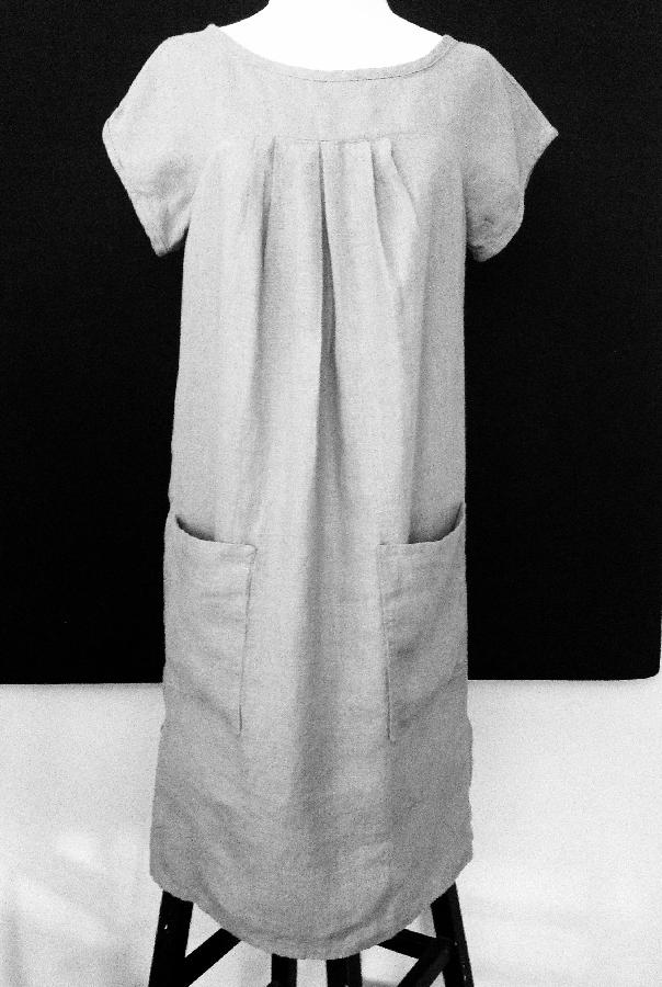 Susan k, Pullover dress with added front pockets
Monument grey L019 fabric