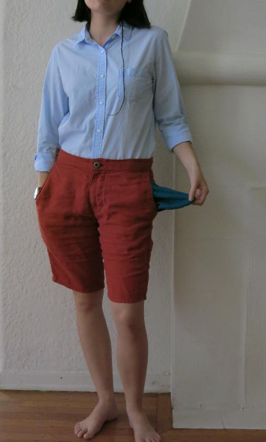 Anna, Very Bright shorts!  in IL019 Sedona. Pockets in Sphinx. 