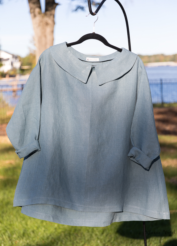 Gigi, Swing top I designed and made out of heavyweight Blue Bayou linen.  I love the way the fabric drapes...