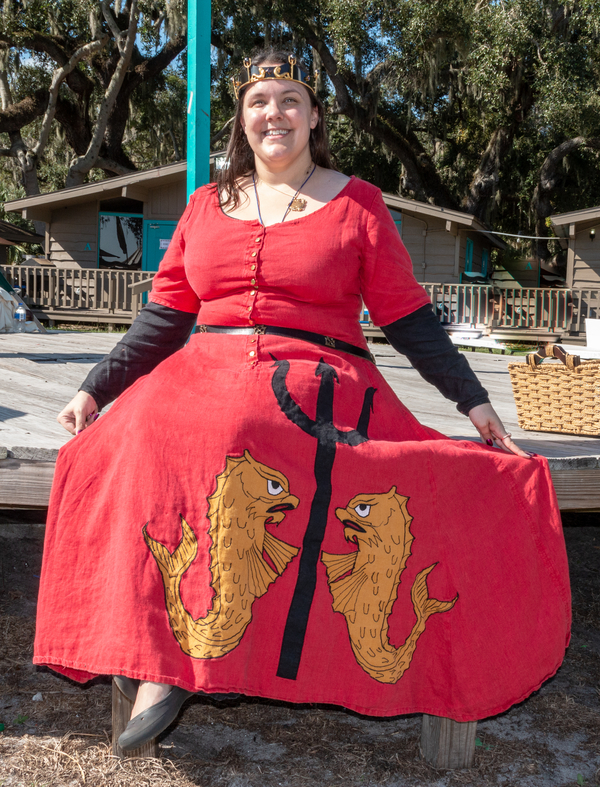 Crissy, Weve nicknamed this dress the "Angry Fishies". Made from ILO19 in Firecracker Red, Autumn...