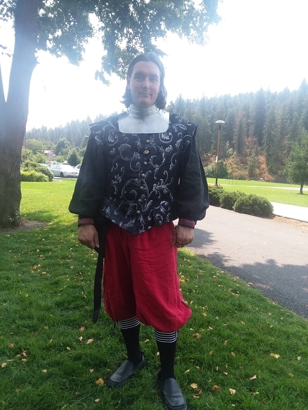 David, This is my armor for rapier fighting in the SCA. The shit and pants are linen I got here. The Dobble...