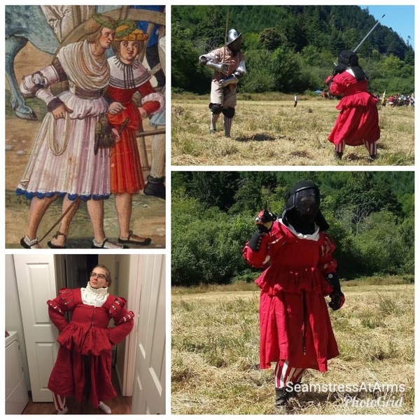 Sara, The Fighting Frau, an SCA Cut and Thrust legal armored garment. Inspired by a Landsknect Trossfrau i...