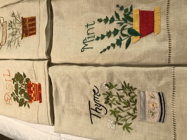 Mary, Antique linen hand embroidered kitchen towels
Drawn thread stitching.