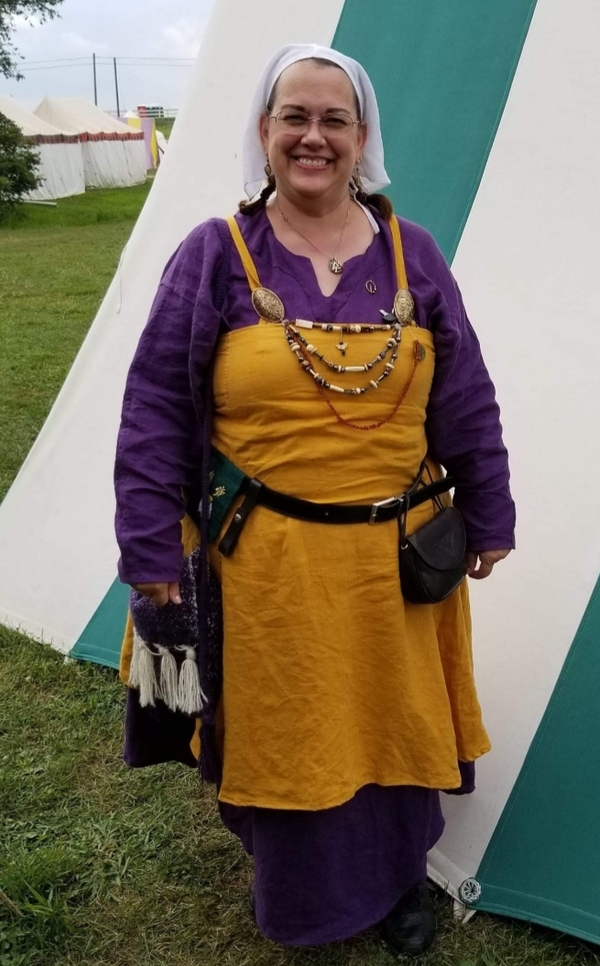 Melissa , Viking Kit from the SCA - Circa approximately 950 a.d. 
Made from Autumn Gold, Royal Purple, and Opt...