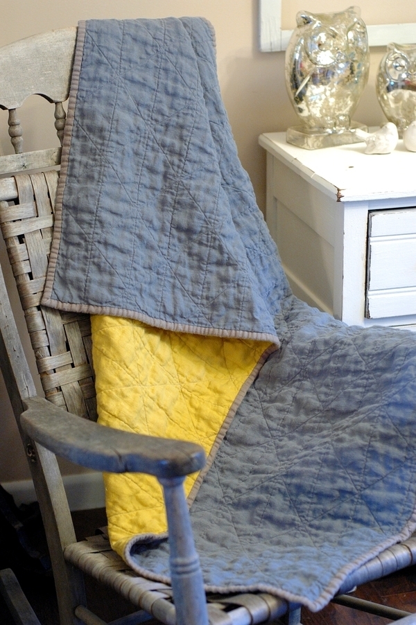Lana, Wholecloth Linen Quilt (as Baby Quilt or Lap Quilt)
This wholecloth quilt is made using three colors...