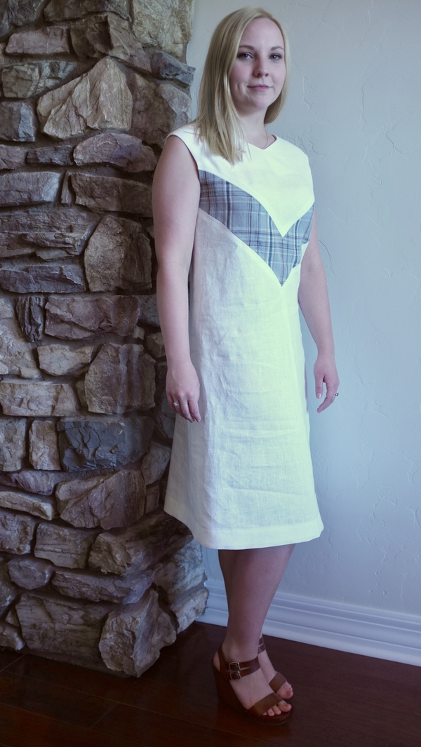 William, Vintage Pucci vogue in white linen with plaid inset.