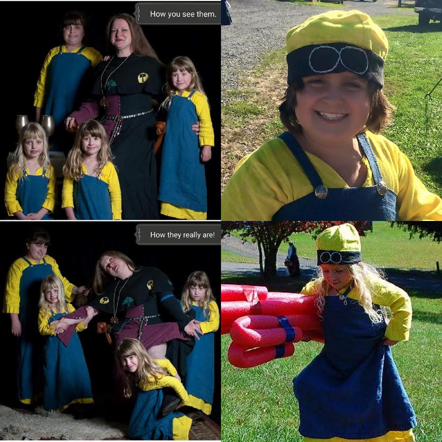  jynette  , Viking Minion Dresses!
My girls (3 of which are triplets) love going to SCA events, so I used their...