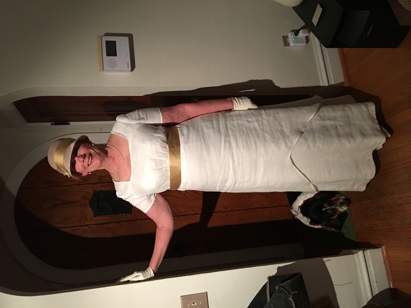 Tamara, This is a mid-weight/hankerchief linen dress I made for an Edwardian dinner party.  It has an under-...