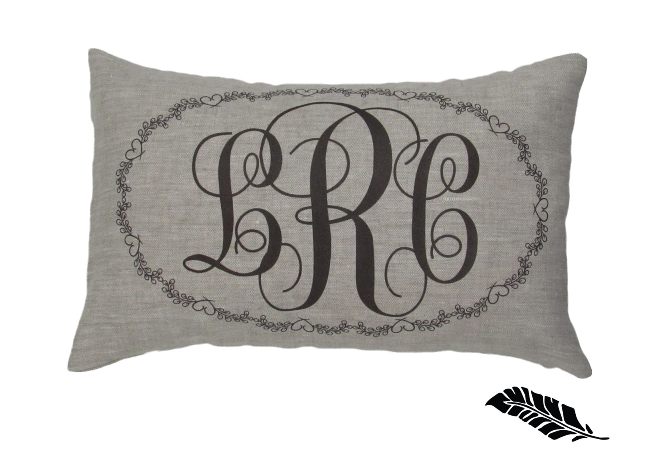 Jody, Monogram pillow done in 4C22 - Rustic - Bortovka Natural. 