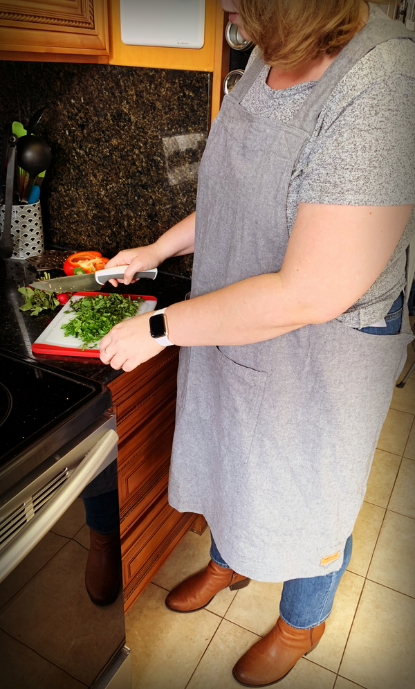 Karen, I made a Japanese cross back apron for my future DIL.  She loves it! The linen has that rustic chic...