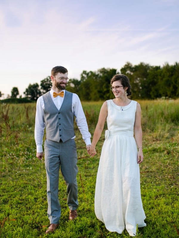 Monika, Wedding dress made with IL019 bleached/softened. Accented with lace from my sisters wedding dress....