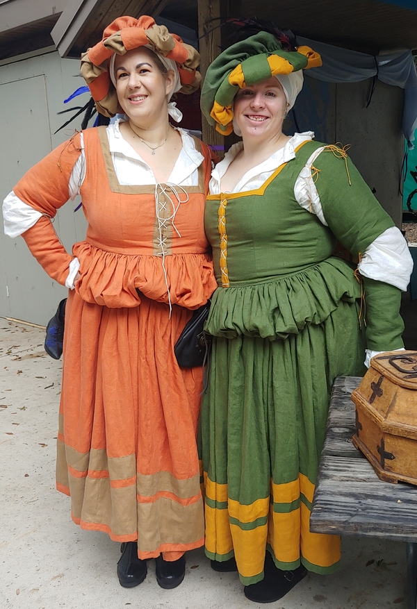 Mala, Renaissance festival costumes made from hat to hem,  chemise to sleeves, from beautiful fabric-store...