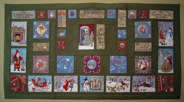 Jean, This is a 40" X 80" embroidered quilt digitized by Anita Goodesign. There are over 1.000,0...