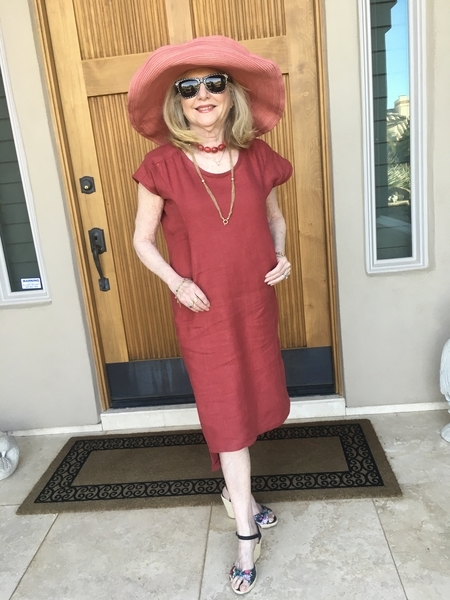 Linda, Easy to dress up or down and accessorize red linen dress using Lisette pattern B6169.

Sincerely, Li...