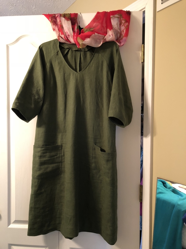 Imogene, This dress was made using ILOI9 vineyard softened. I love this linen.