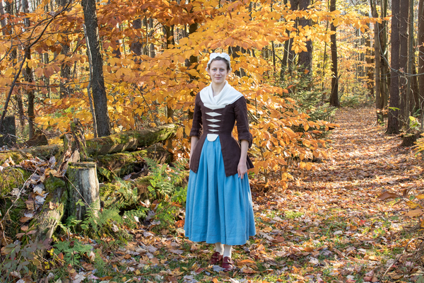 Shiloh, 1750s Ensemble. Jacket, Stomacher, Petticoat, &amp;amp; Kerchief are100% hand stitched &amp...