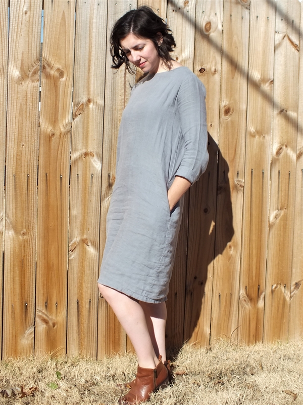 Katalyn, Linen shift dress based on Peter Pan Collar dress pattern on "The Thread".  Modified by le...