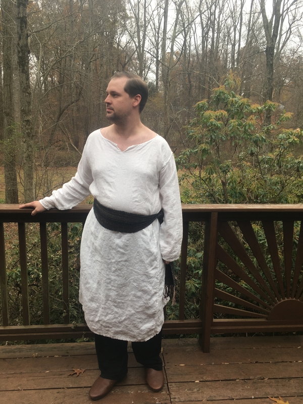 Andrew, A Basic Viking-Style T-Tunic/Undertunic/Nightgown with a small V-shaped slit at the front. Using IL0...