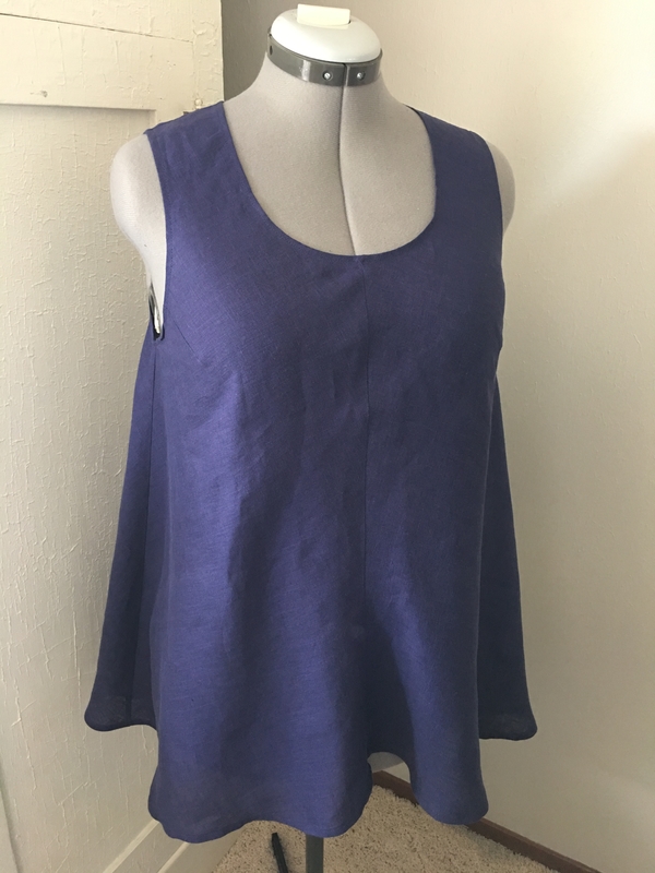 Peggy, Summer tank in light-weight ABYSS, the most beautiful, saturated purple-blue color... lovely fabric!