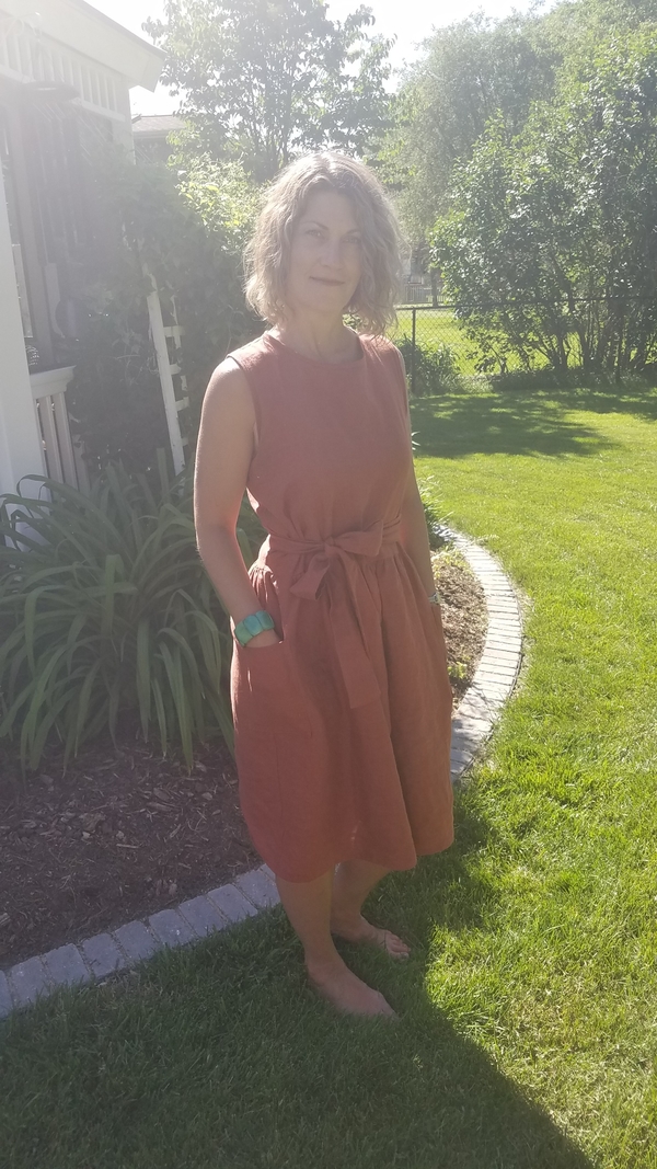 Michelle, First linen dress made June 2020. Used Maria Paula pattern size 4/6 and Spice medium weight linen. I...