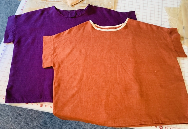 Josette, I made these two lovely Simple Linen T-shirts for summer out of one yard pieces of each color...Keny...