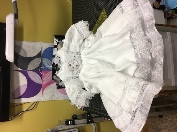 Eva, Linen and lace dress made for my granddaughter.