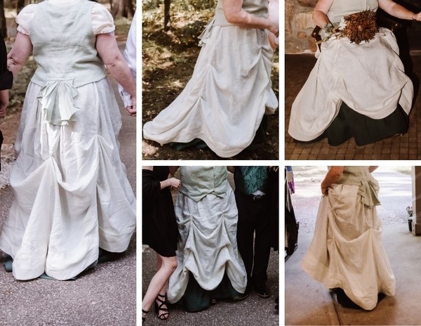 Jessica, 1890s Walking style skirt for wedding dress.  This was my first real sewing project assisted by my...