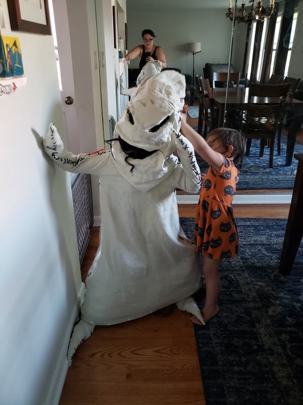 Joyce, An Oogie-Boogie Man costume for Halloween for my grandson. Self designed and drafted.