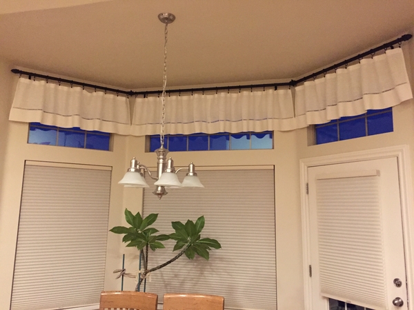 Danette, I used your IL090 softened bleached linen to create these curtains for my kitchen. I created hand st...