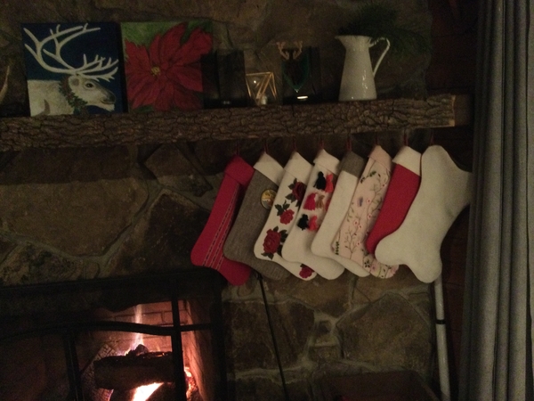 Charlotte, Eight Christmas stockings all made with your linen fabrics with this grandmothers stash with four of...