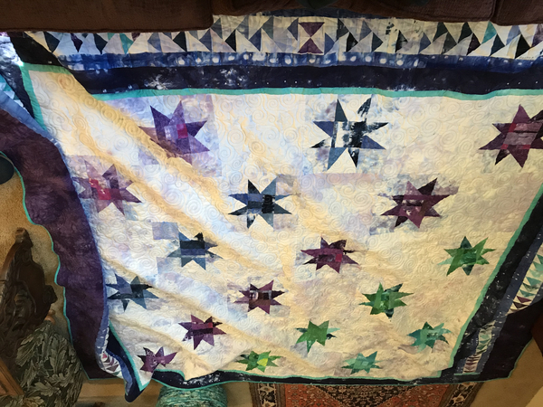 Christina, This is a wonky star block for a wedding quilt. Hand dyed at Dailyhanddyed.com. Stars from scraps. B...
