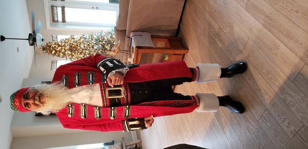 Debbie, I  made a Santa Pirate coat. This gentleman wanted to be a Christmas Pirate. Crimson linen,  with si...