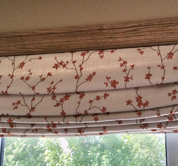 Jill, Functional cordless Roman shades.