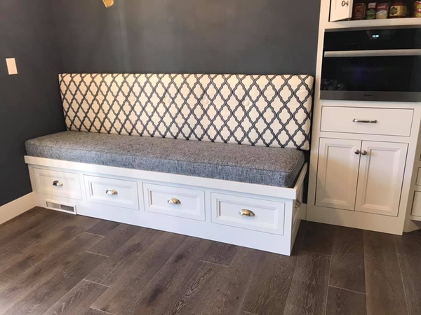 Jill, Custom kitchenette banquette.