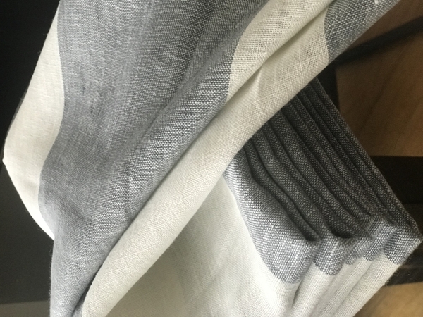 Diane, Hemmed Kitchen/Tea Towels.
Fabric cut across fabric so stripes run across (horizontally).