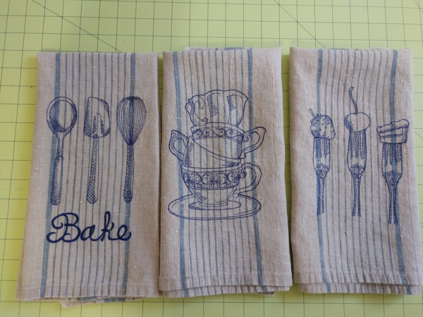 Mary , More dish towels! So much fun to add the designs.