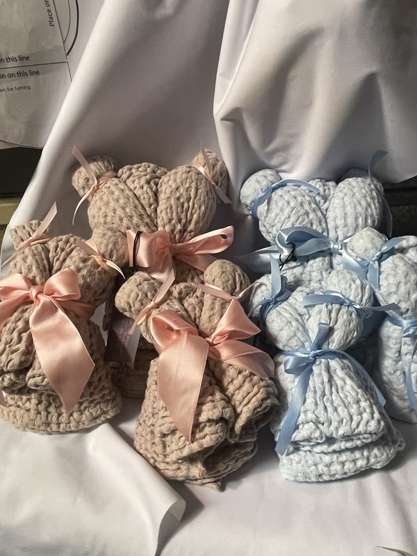 Margaret, Made these  swaddle blankets, towel and wash cloths to sell at craft show.
They turned out great- th...