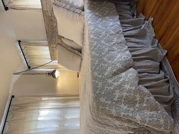 Sandra, I made this king duvet out of the jacquard fabric. I used the IL019 in Natural for the back of the d...