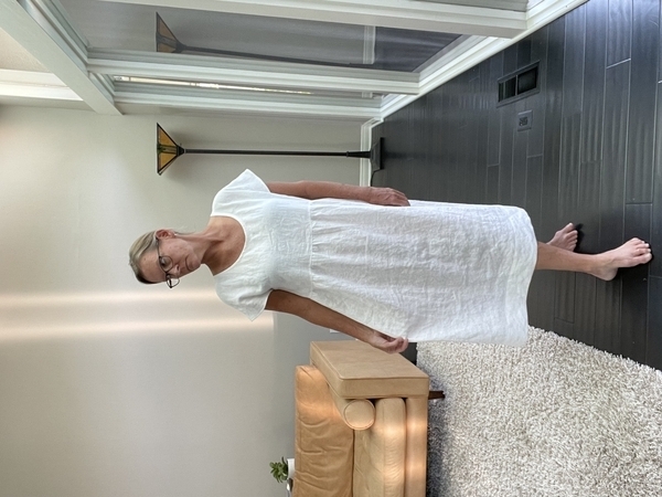 Lynn, This is a self-drafted empire waist midi dress, perfect for summer days…. especially summer vacation...