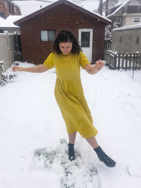 MARIA, This vibrant yellow color came from Marigold flowers from this very snowy garden. I couldnt have ho...