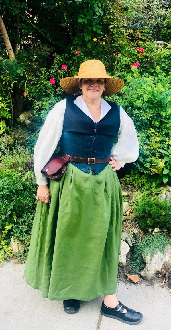 Stella, I made this costume for our first in person SCA meeting in 19 months. My ensemble was made with mid...
