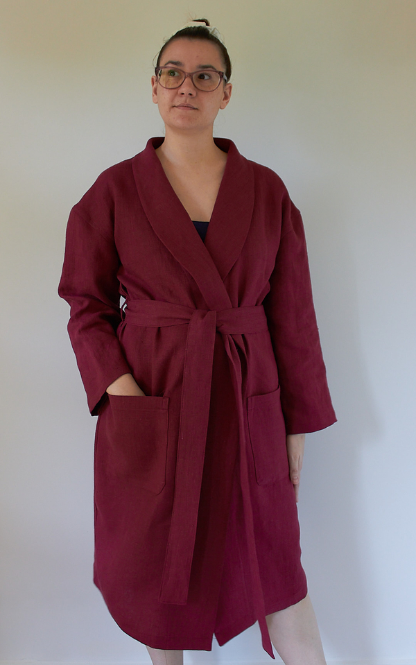 Lauren, FS Capucine Robe in 4C22 shortened the length by 5 and the sleeves by 2.5 So comfy and a really fu...