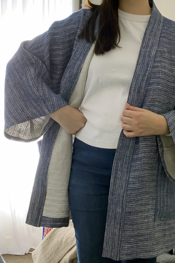 Lauren, Love this cardigan I made using the Breeze fabric and the FS Akira cardigan pattern. I omitted the t...