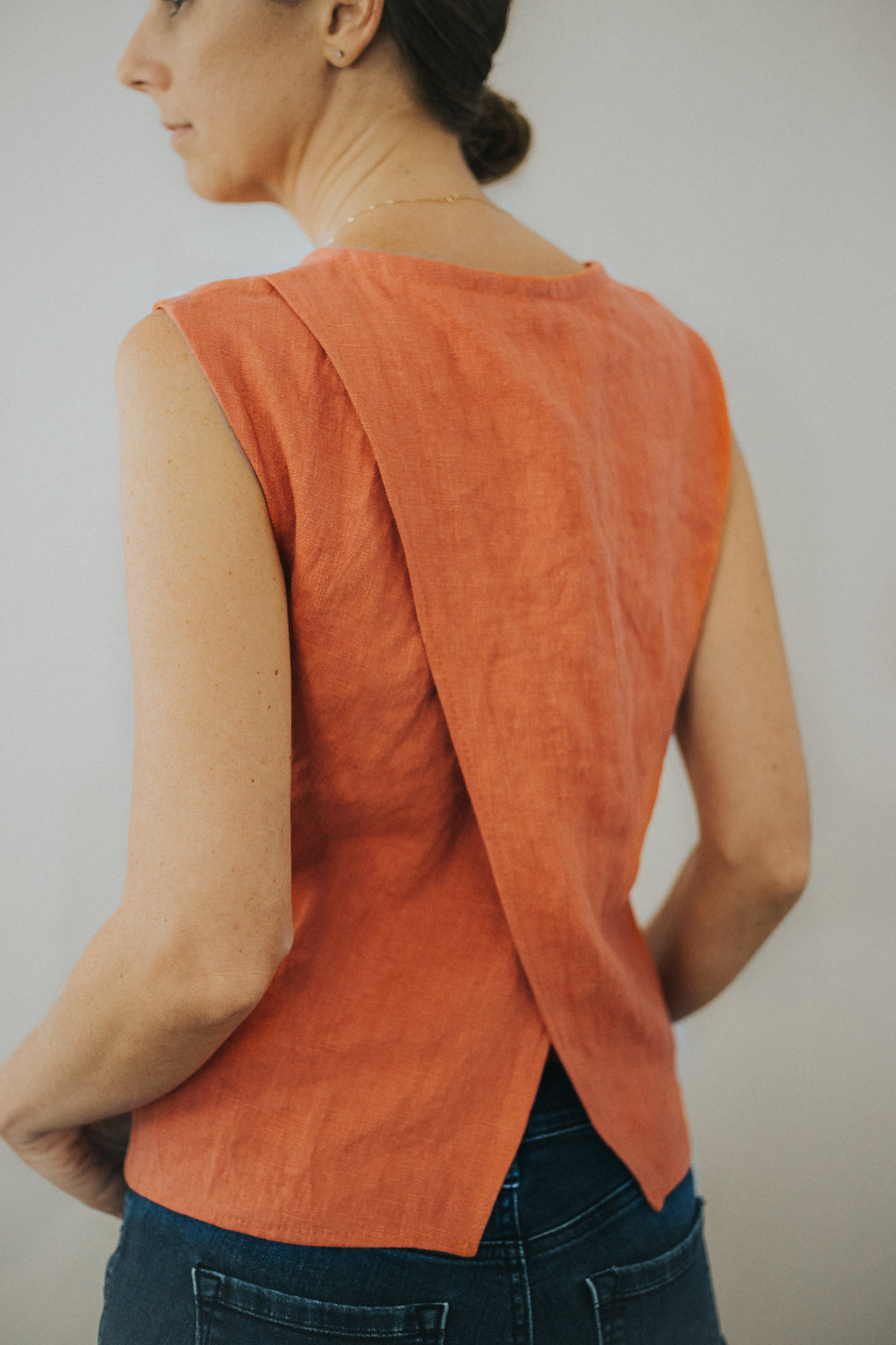 Alisha, My design - the Anna Top in orange sold on mamaosa.co made of 100% linen.  