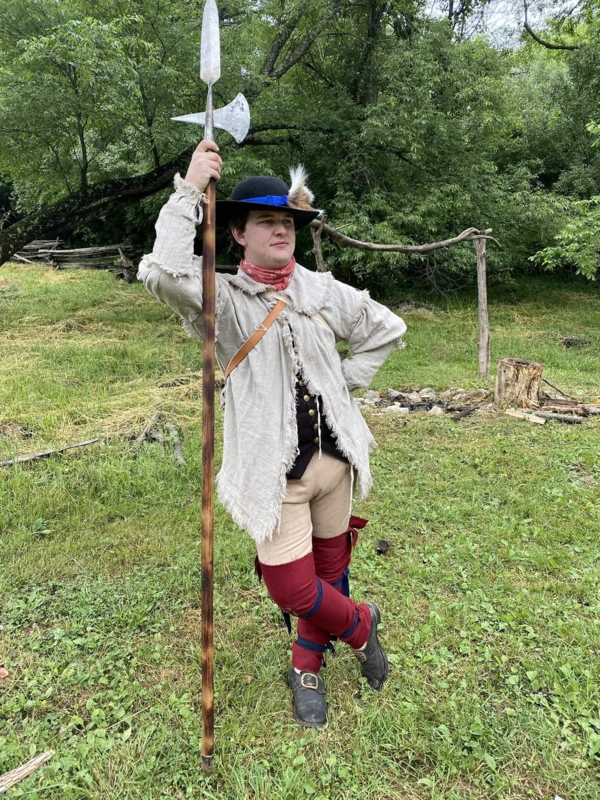 William, Recreation of an American Revolution uniform, known as a hunting shirt.
