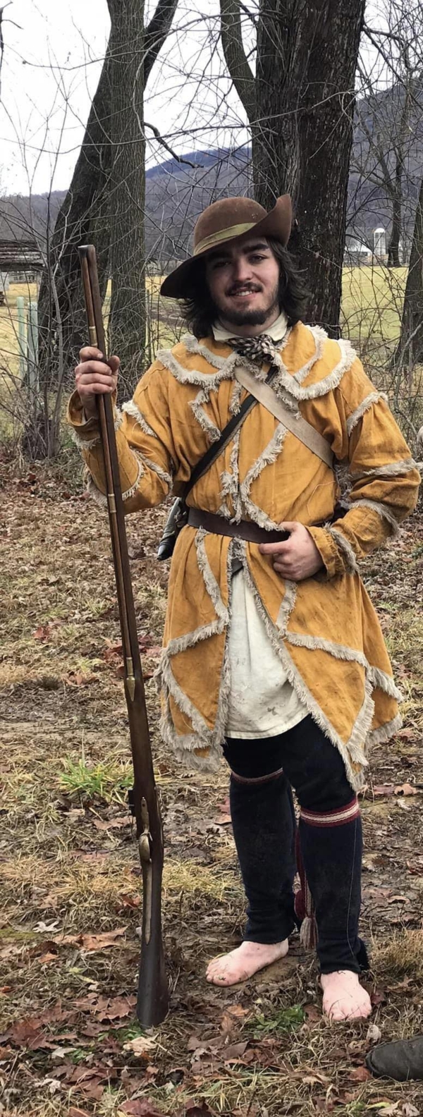 William, Recreation of an American Revolution uniform, known as a hunting shirt.