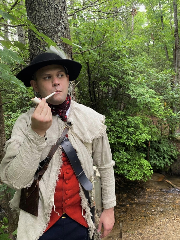 William, Recreation of an American Revolution uniform, known as a hunting shirt.